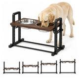 PawHut Adjustable Raised Dog Bowls with Tilt