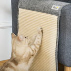 Cat scratching the sisal panel of the PawHut sofa protector - Petifo