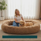 CozyCloud oversized dog bed shared by a person and dog - Petifo