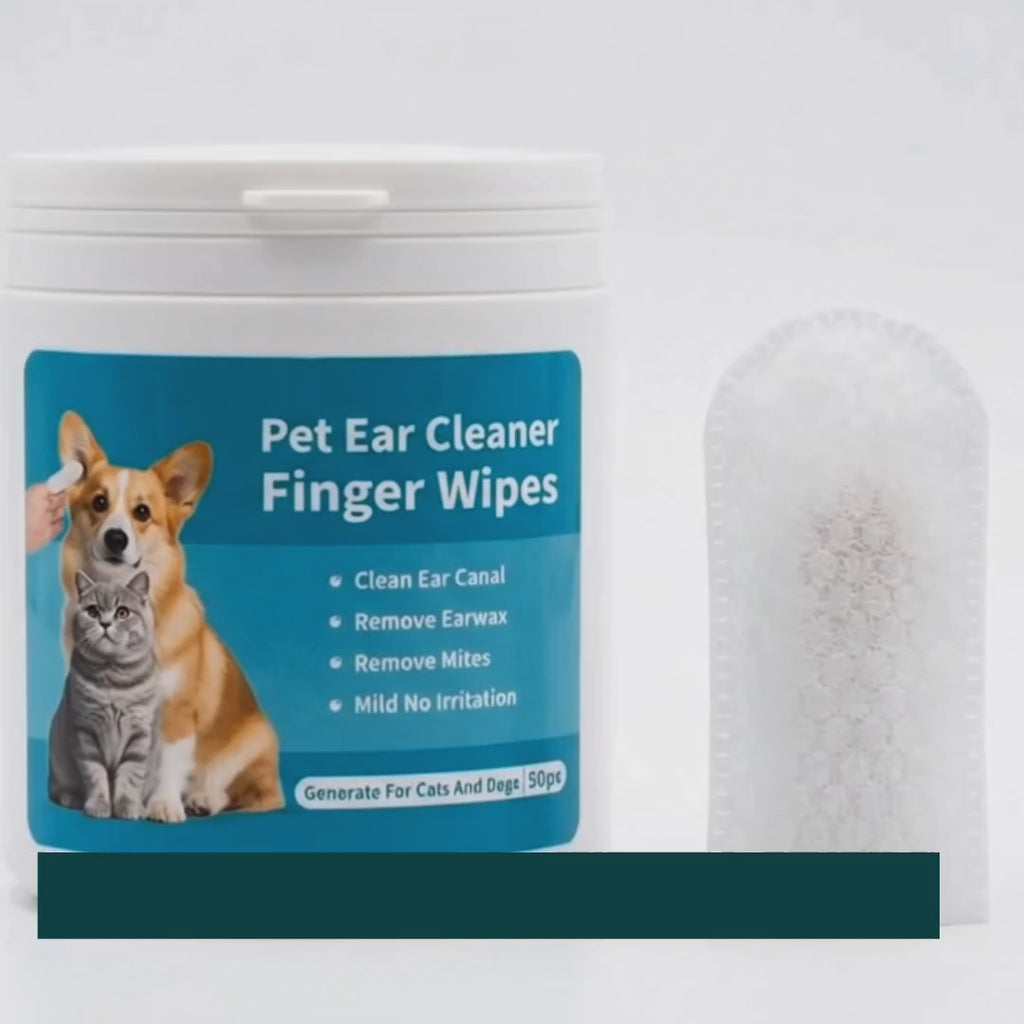Applying TailCare ear cleaner and wiping a dog ear clean – Petifo