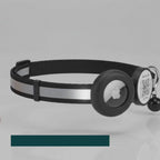 TryggTag smart cat collar shown with its QR ID and AirTag holder – Petifo