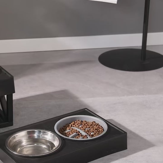Upphöjd Matskål Katt, 
Hund Matskål, Justerbar Upphöjd Matskål - Djurslottet