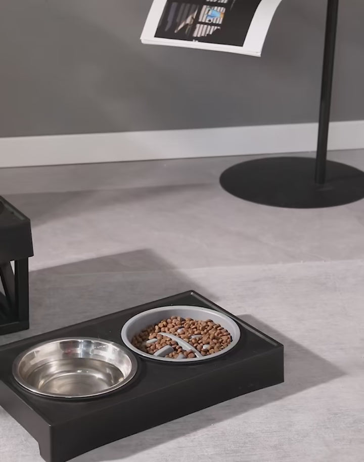 Upphöjd Matskål Katt, 
Hund Matskål, Justerbar Upphöjd Matskål - Djurslottet