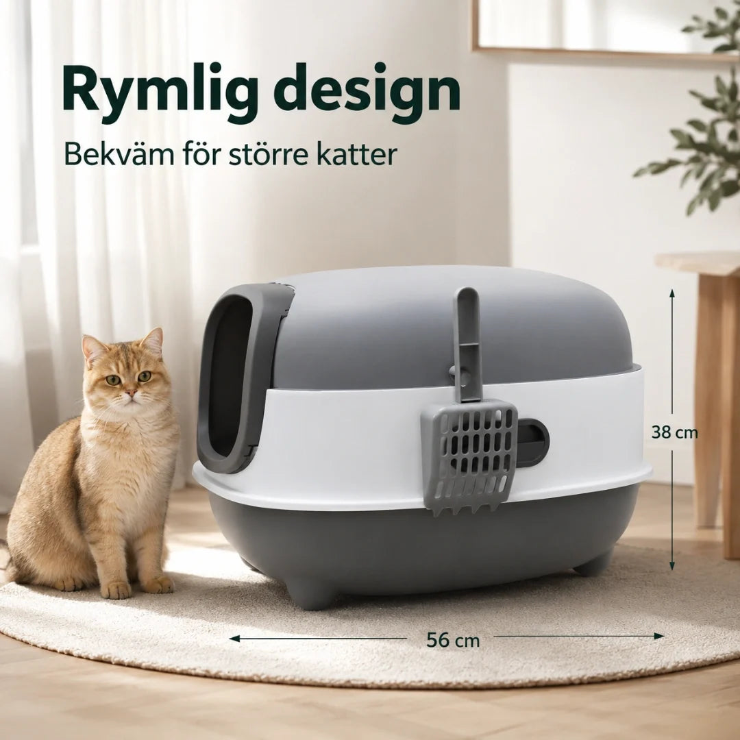 BingoPaws Large Covered Cat Litter Box spacious design - Petifo