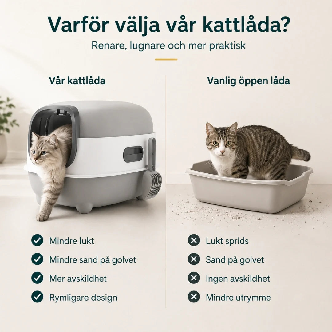 BingoPaws Large Covered Cat Litter Box vs ordinary - Petifo